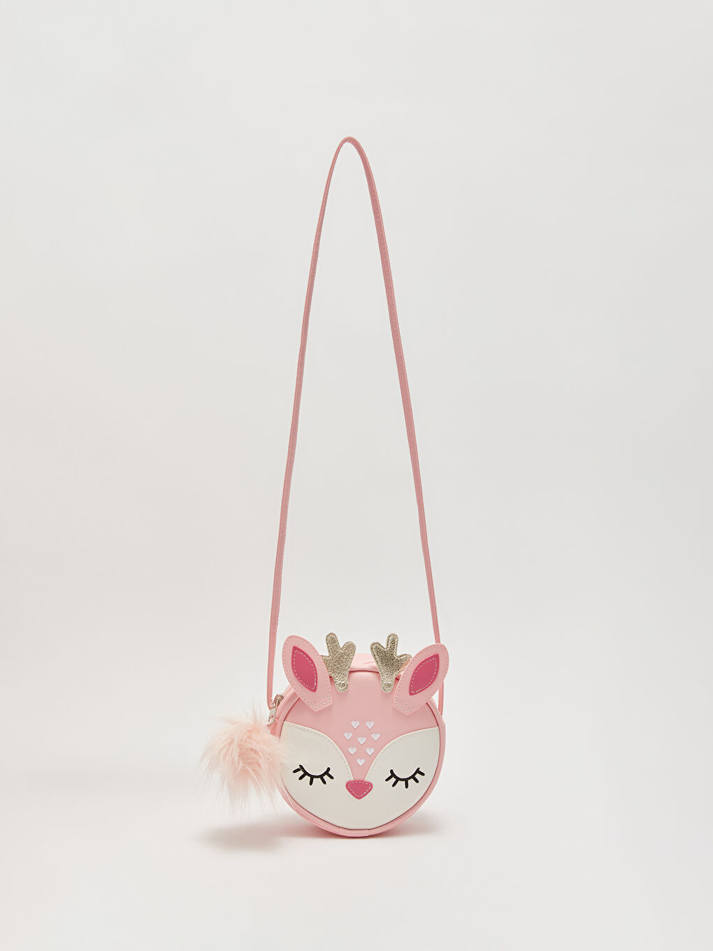 Pembe Hayvan Figürlü Kız Çocuk Omuz Çantası