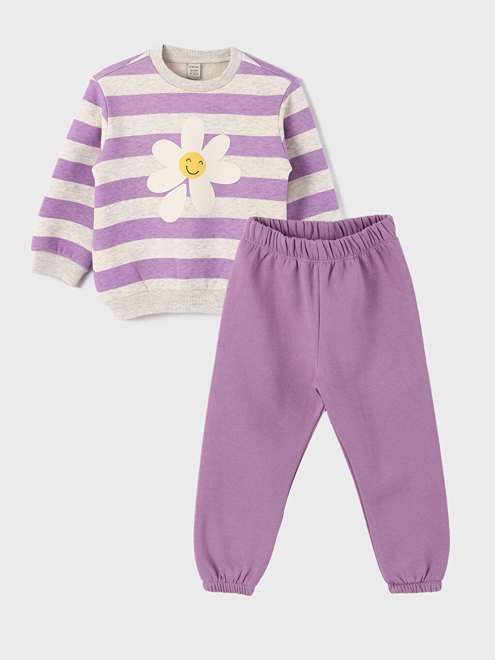 Crew Neck Long Sleeve Baby Girls' Sweatshirt and Tracksuit Bottom 2 Pack Set