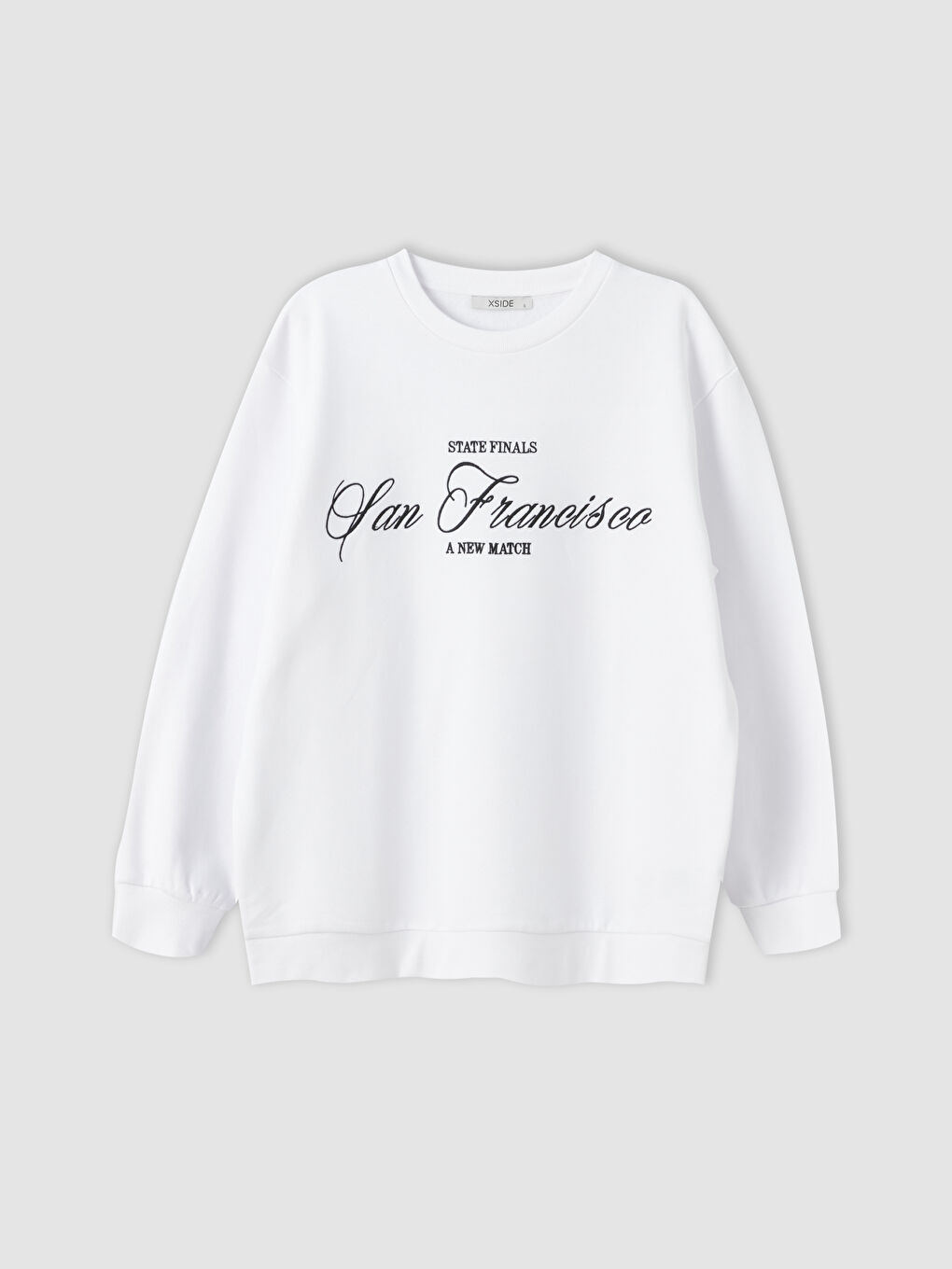 Crew Neck Embroidered Women's Thick Sweatshirt-5