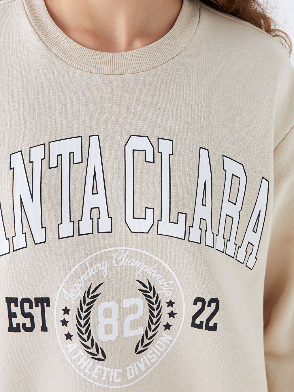 Толстовка с круглым вырезом, с принтом, оверсайз, толстая, для женщин-3