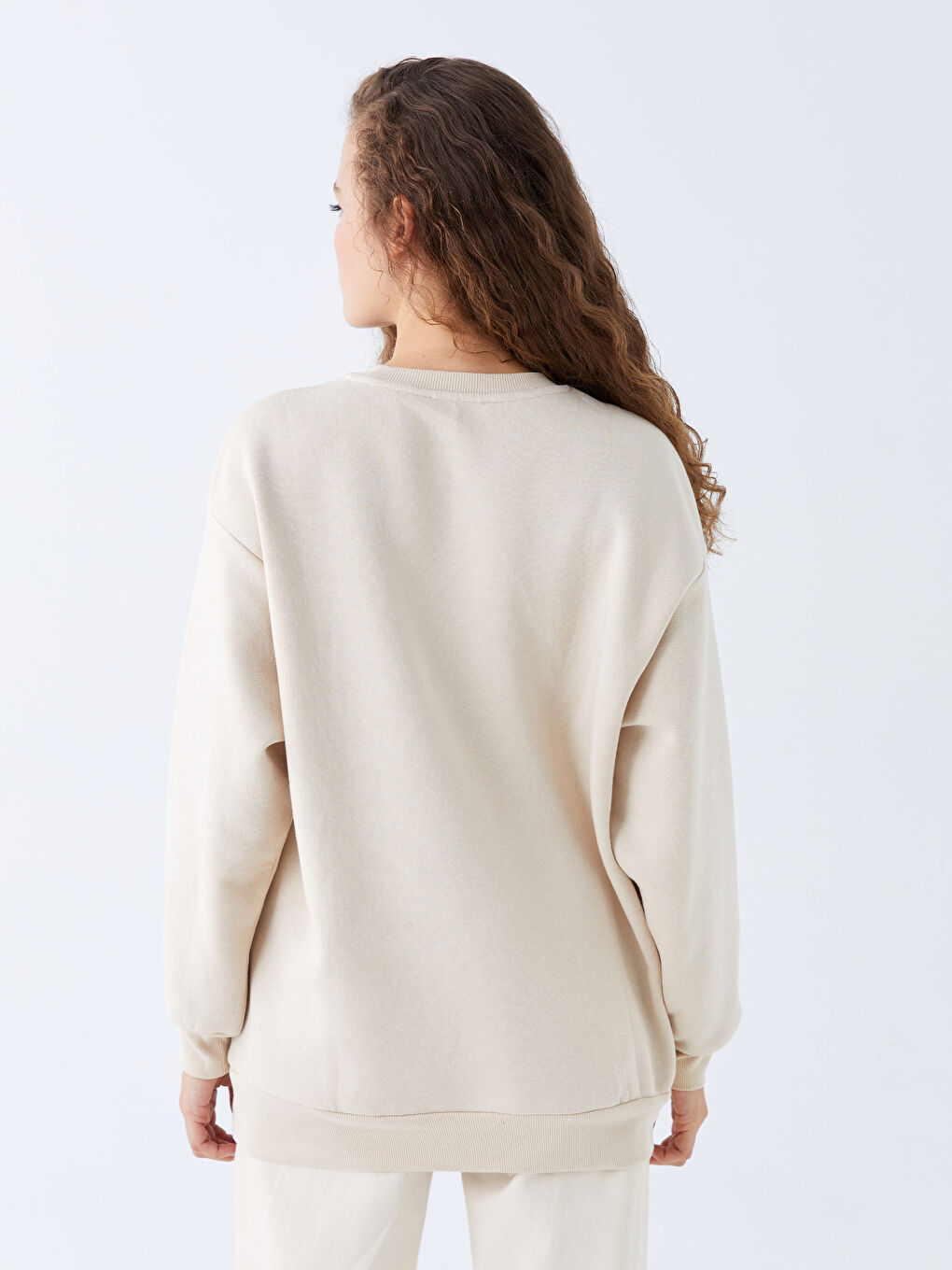 Толстовка с круглым вырезом, с принтом, оверсайз, толстая, для женщин-4