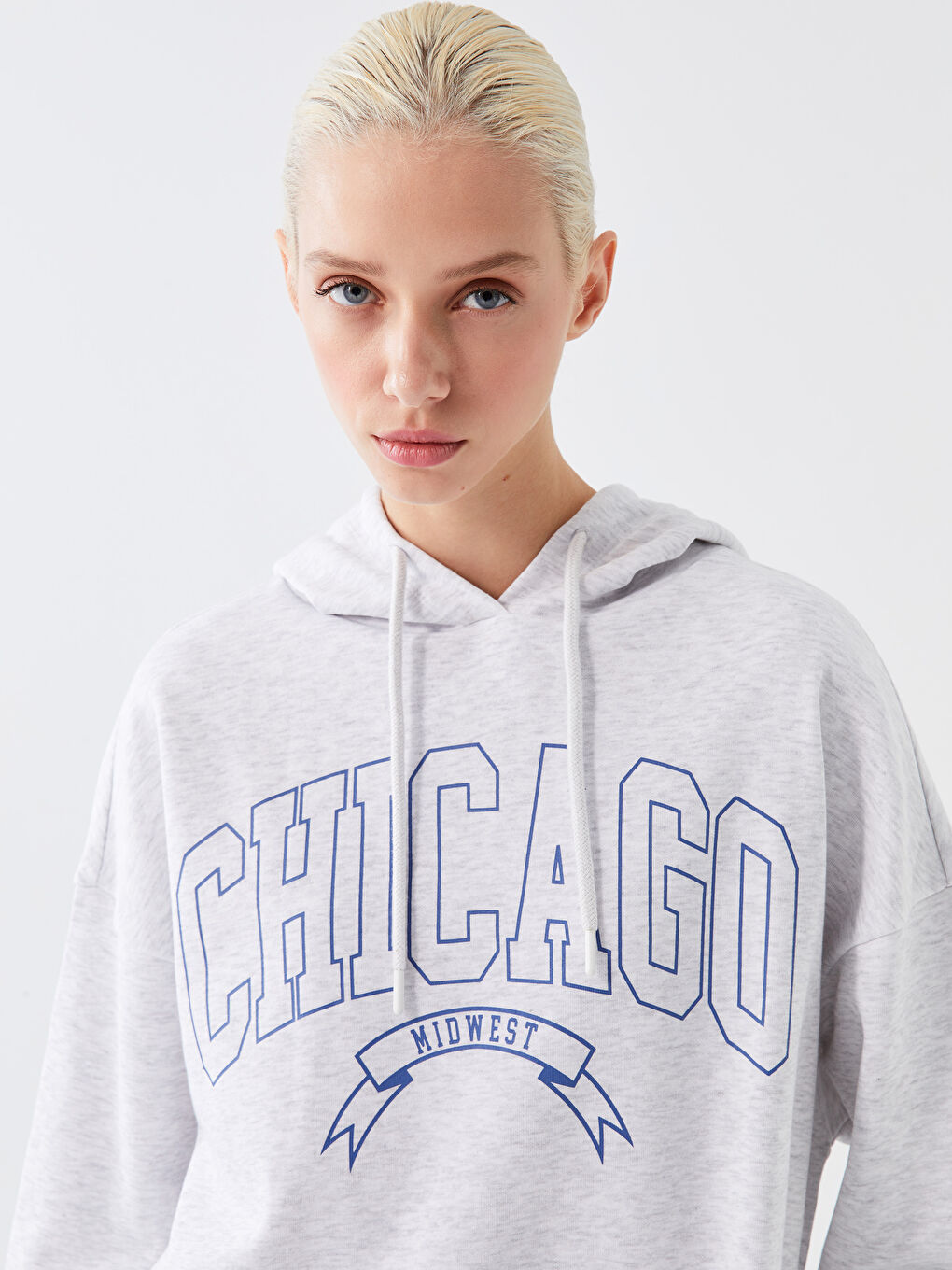 XSIDE Bedrucktes Oversize Damen Dickes Kapuzensweatshirt -W3G817Z8-VD7