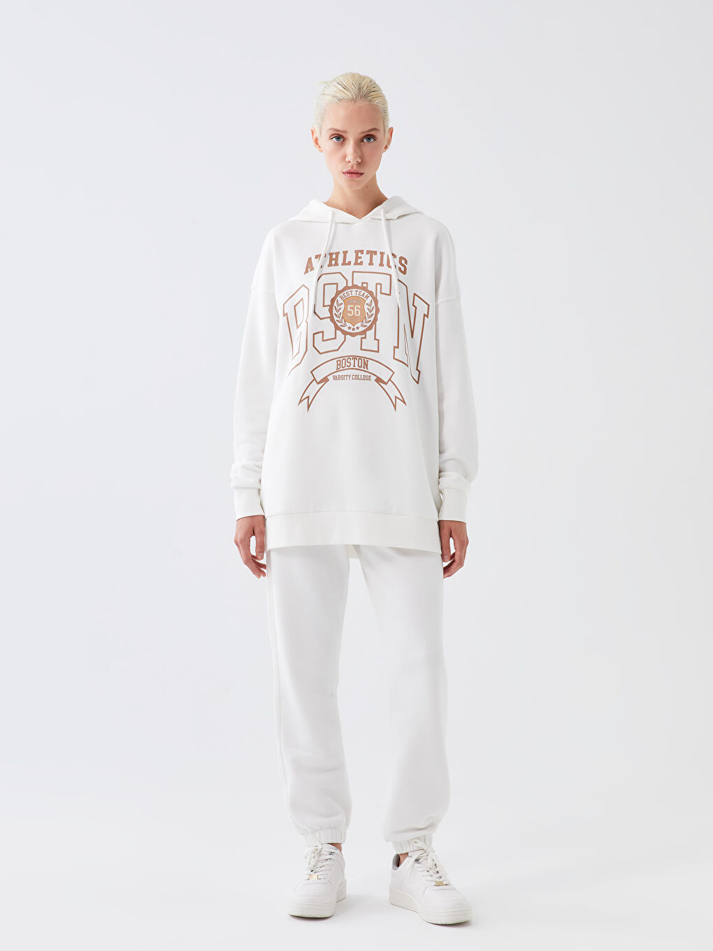 Женские толстые спортивные джоггеры с принтом и эластичным поясом-1