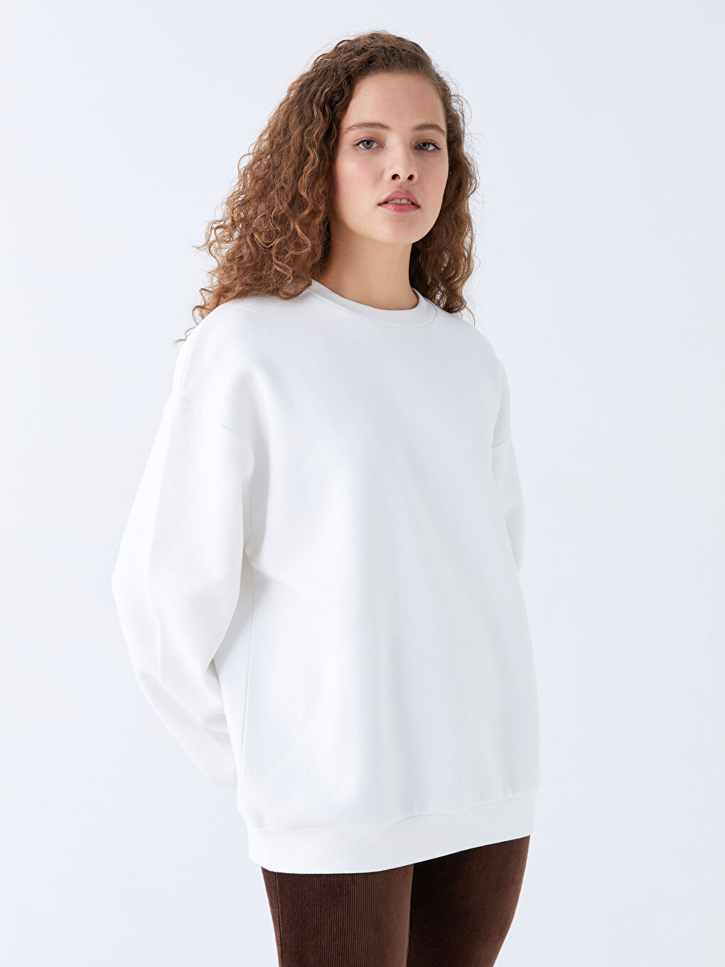 XSIDE Rundhalsausschnitt Oversize Damen Dickes Sweatshirt -W3G822Z8-KE8