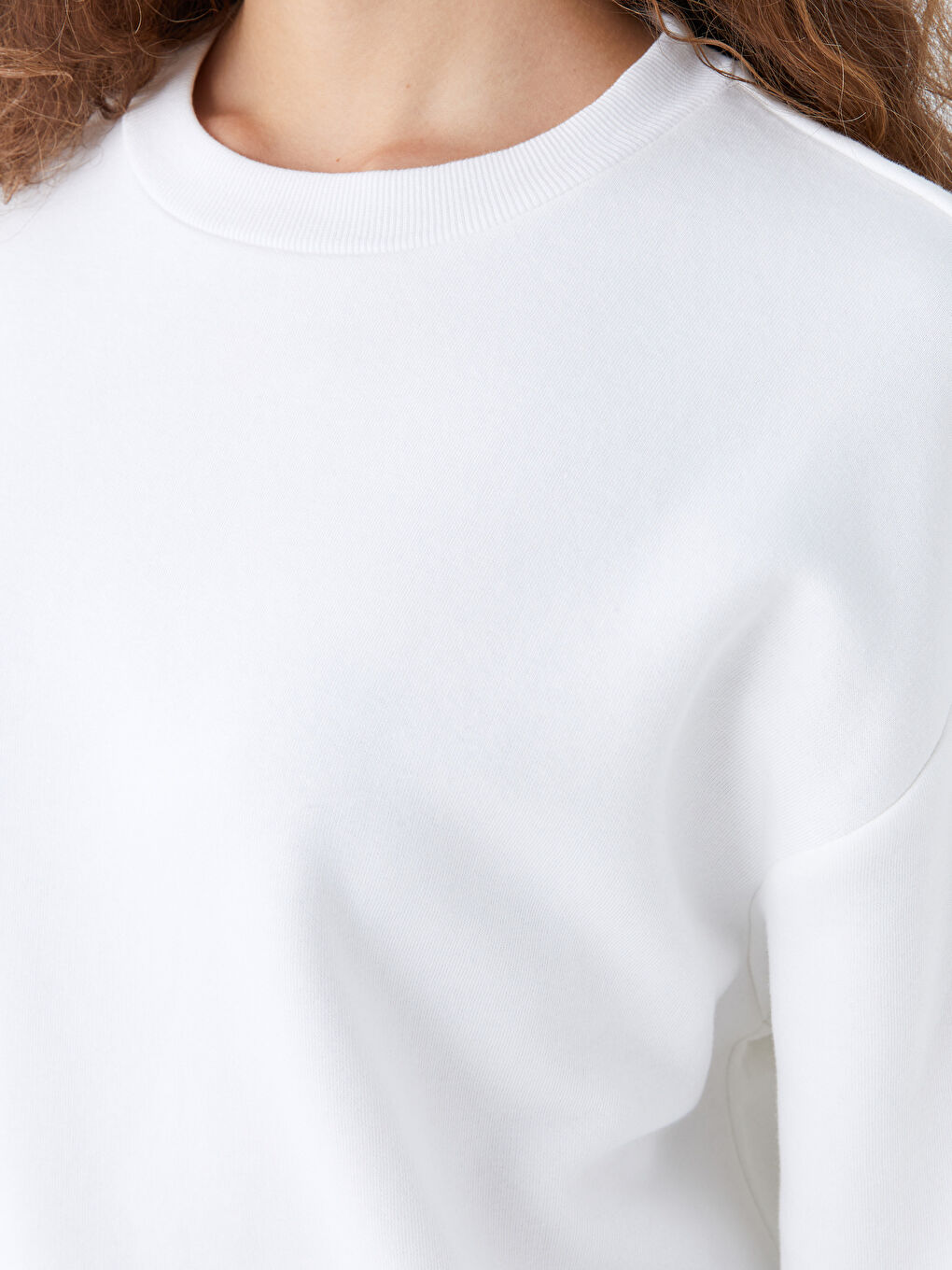XSIDE Rundhalsausschnitt Oversize Damen Dickes Sweatshirt -W3G822Z8-KE8