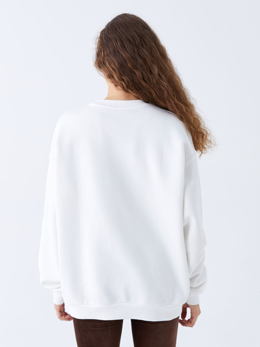 XSIDE Rundhalsausschnitt Oversize Damen Dickes Sweatshirt -W3G822Z8-KE8