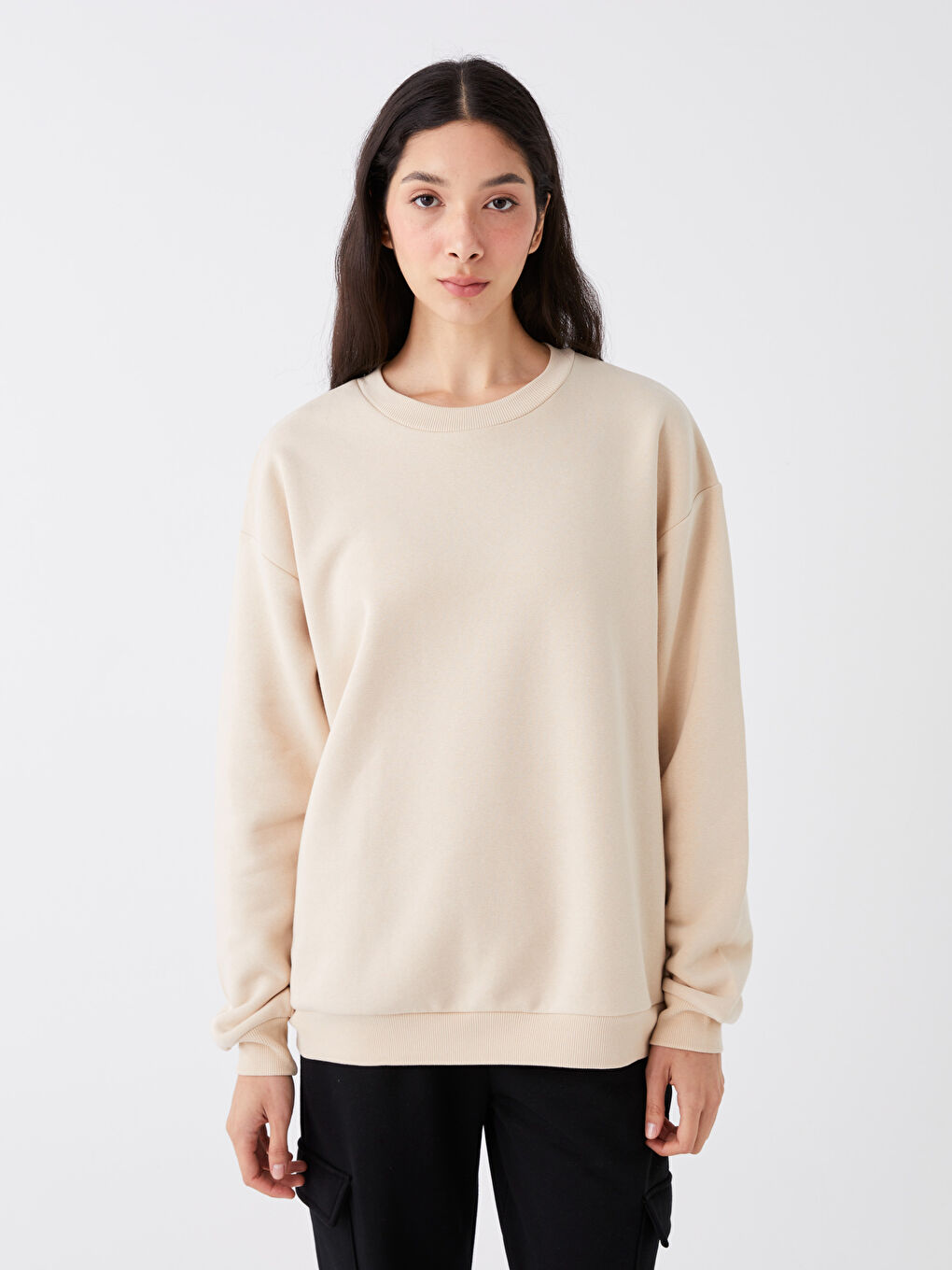 Crew Neck Oversize Women's Thick Sweatshirt-1