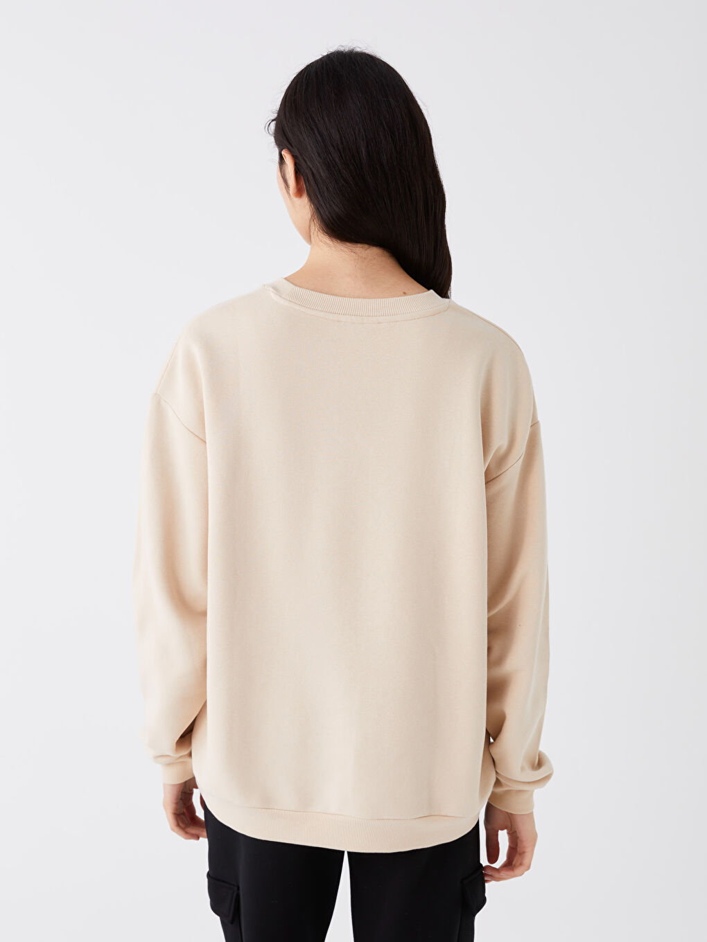 Crew Neck Oversize Women's Thick Sweatshirt-4
