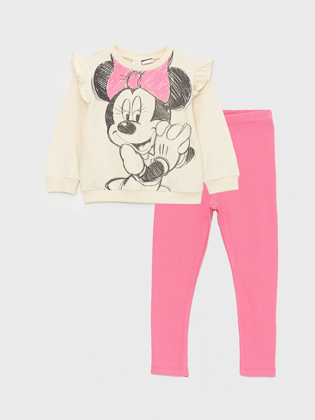 Ensemble Sweat-Shirt et Collant Bébé Fille Mickey Mouse Imprimé Col Rond 2 Pièces