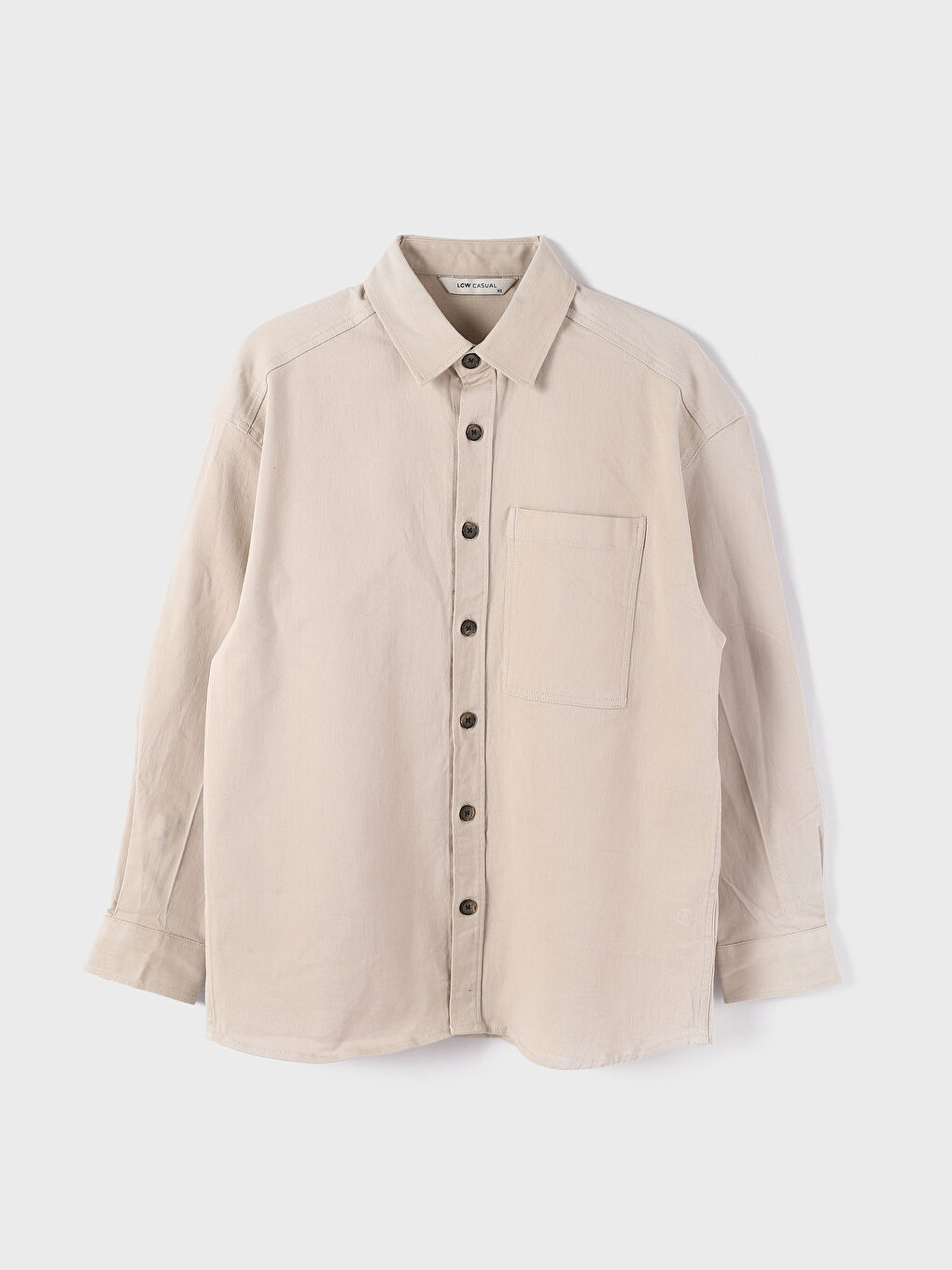 قميص رجالي كم طويل مريح وواسع شوية