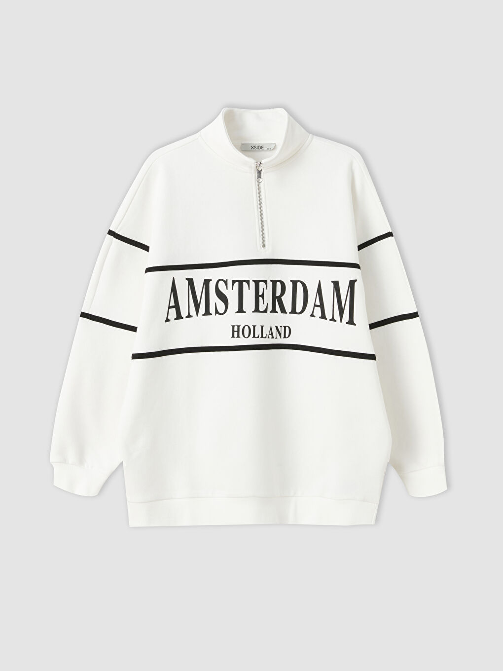 Stand Collar Printed Women's Thick Sweatshirt-4