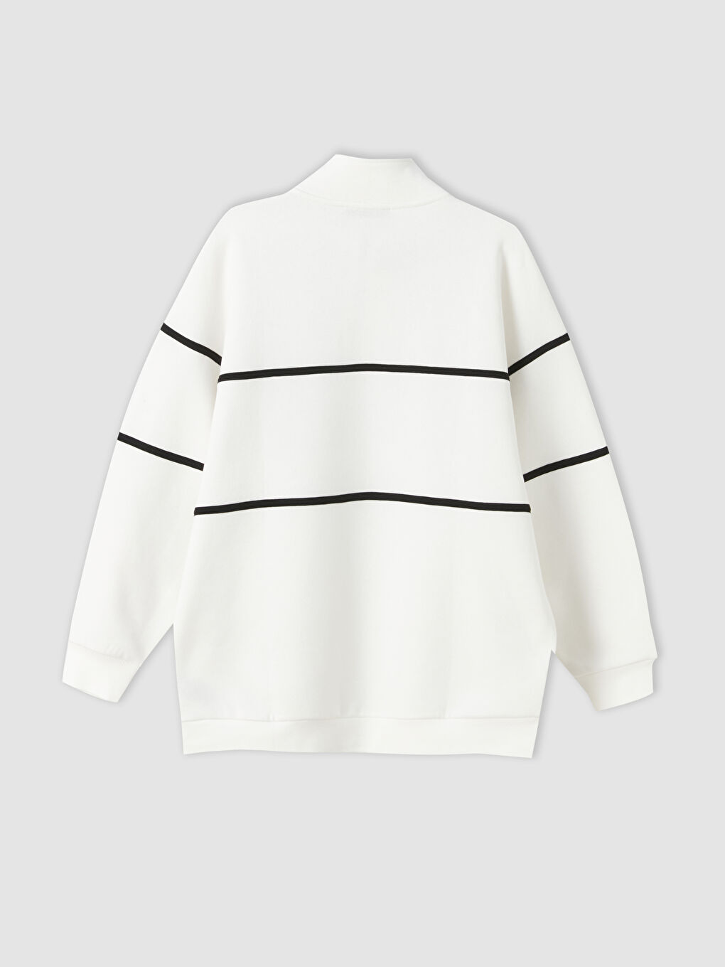 Stand Collar Printed Women's Thick Sweatshirt-5