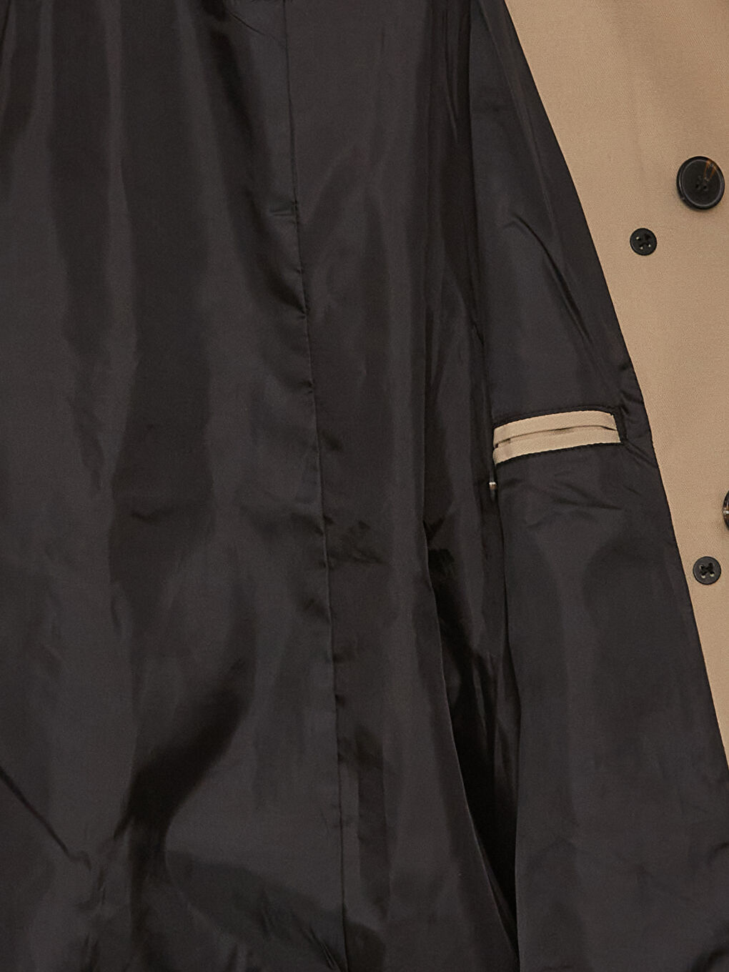 Bej Slim Fit Ceket Yaka Gabardin Erkek Trençkot-8