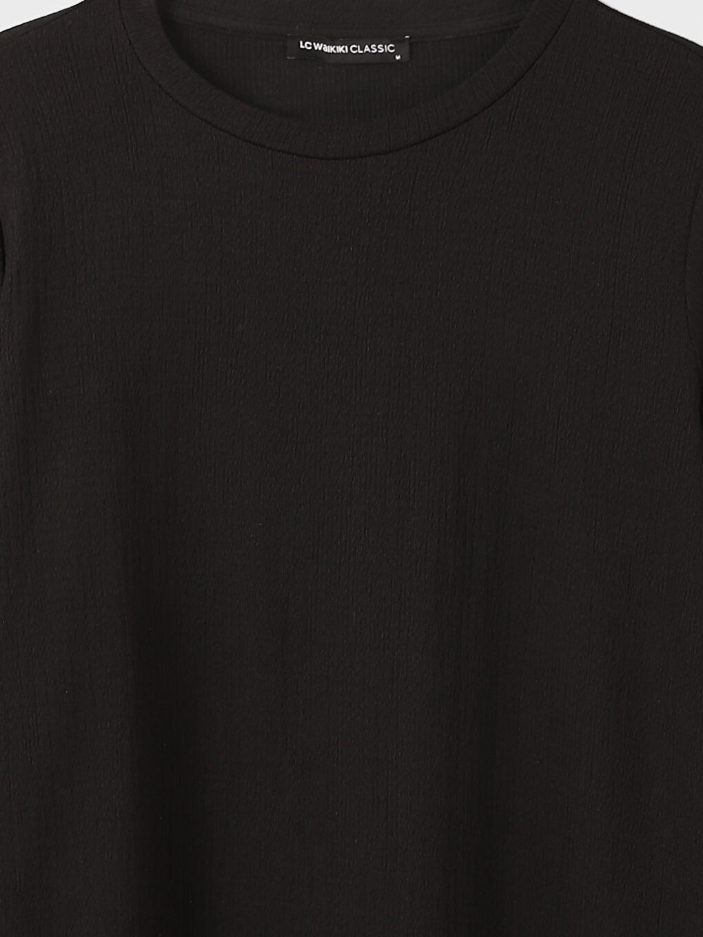 Crew Neck Plain Long Sleeve Women's Tunic-2