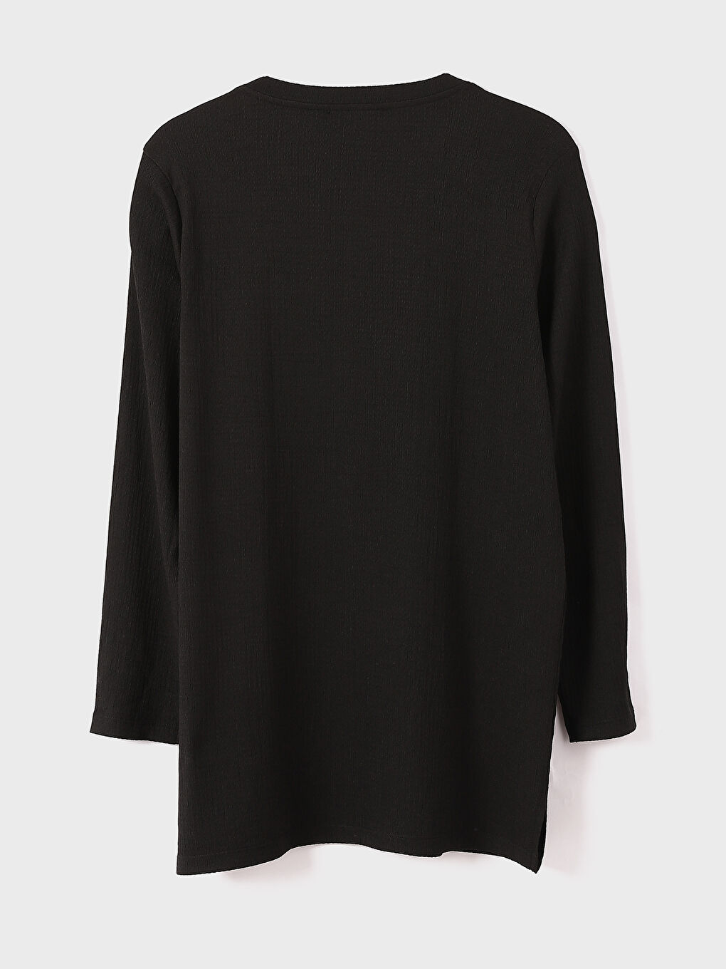 Crew Neck Plain Long Sleeve Women's Tunic-1