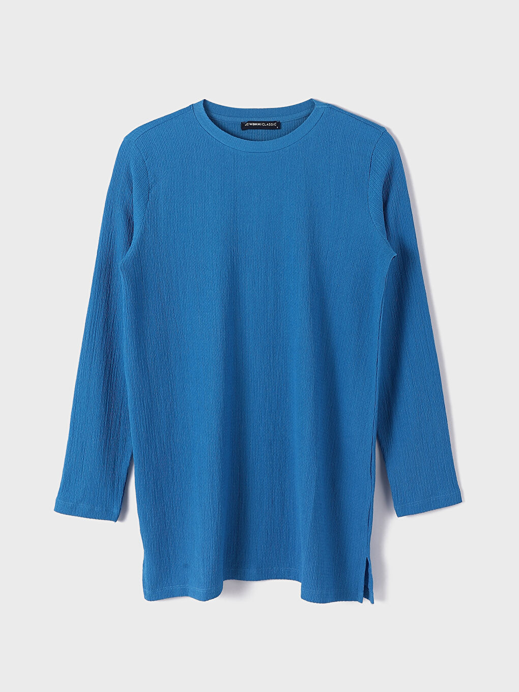 Crew Neck Plain Long Sleeve Women's Tunic -W3G894Z8-V2Y