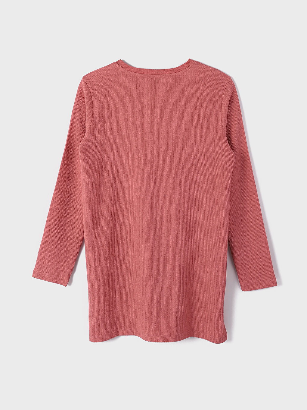 Crew Neck Plain Long Sleeve Women's Tunic-1