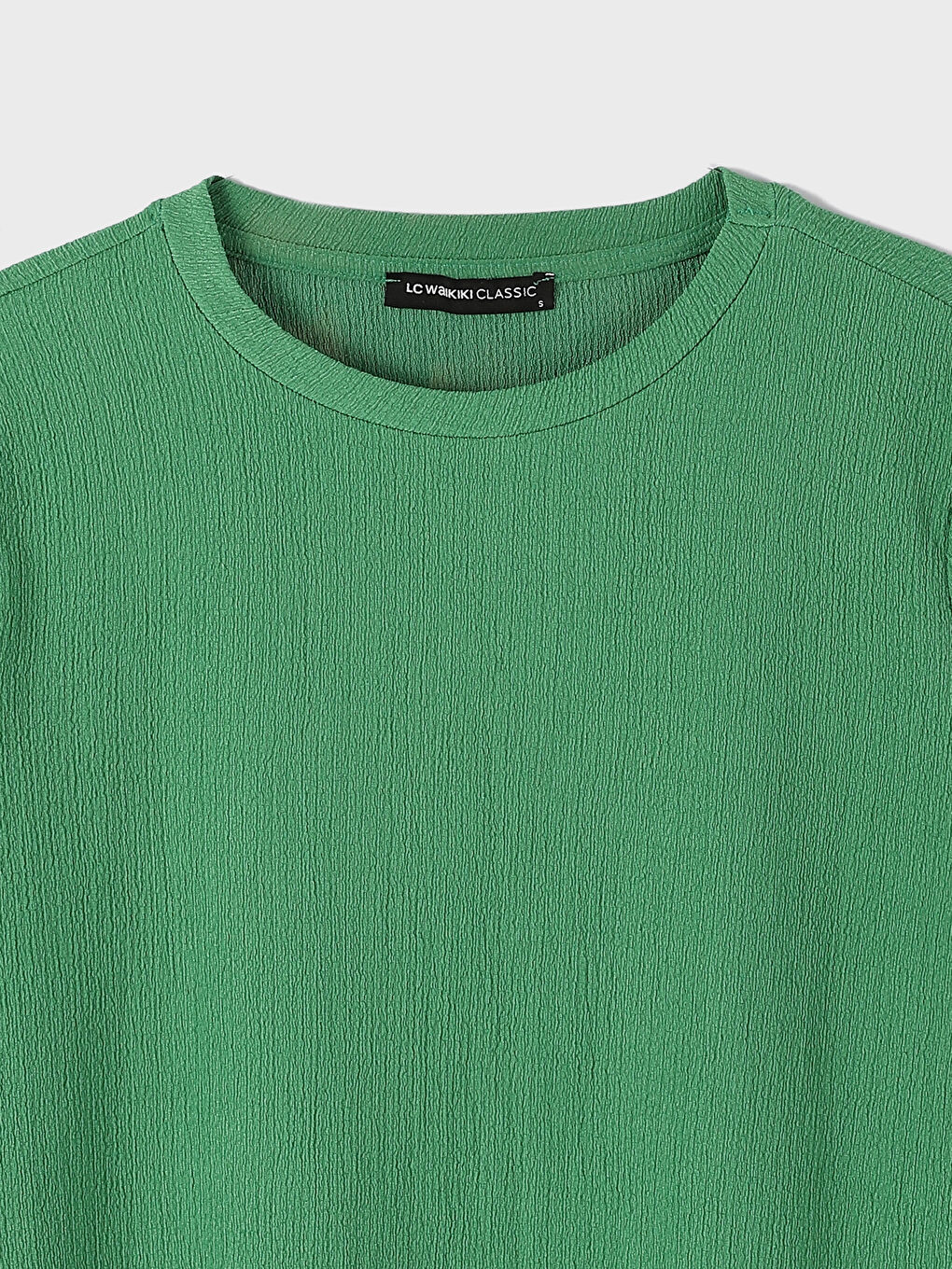 Crew Neck Plain Long Sleeve Women's Tunic-2