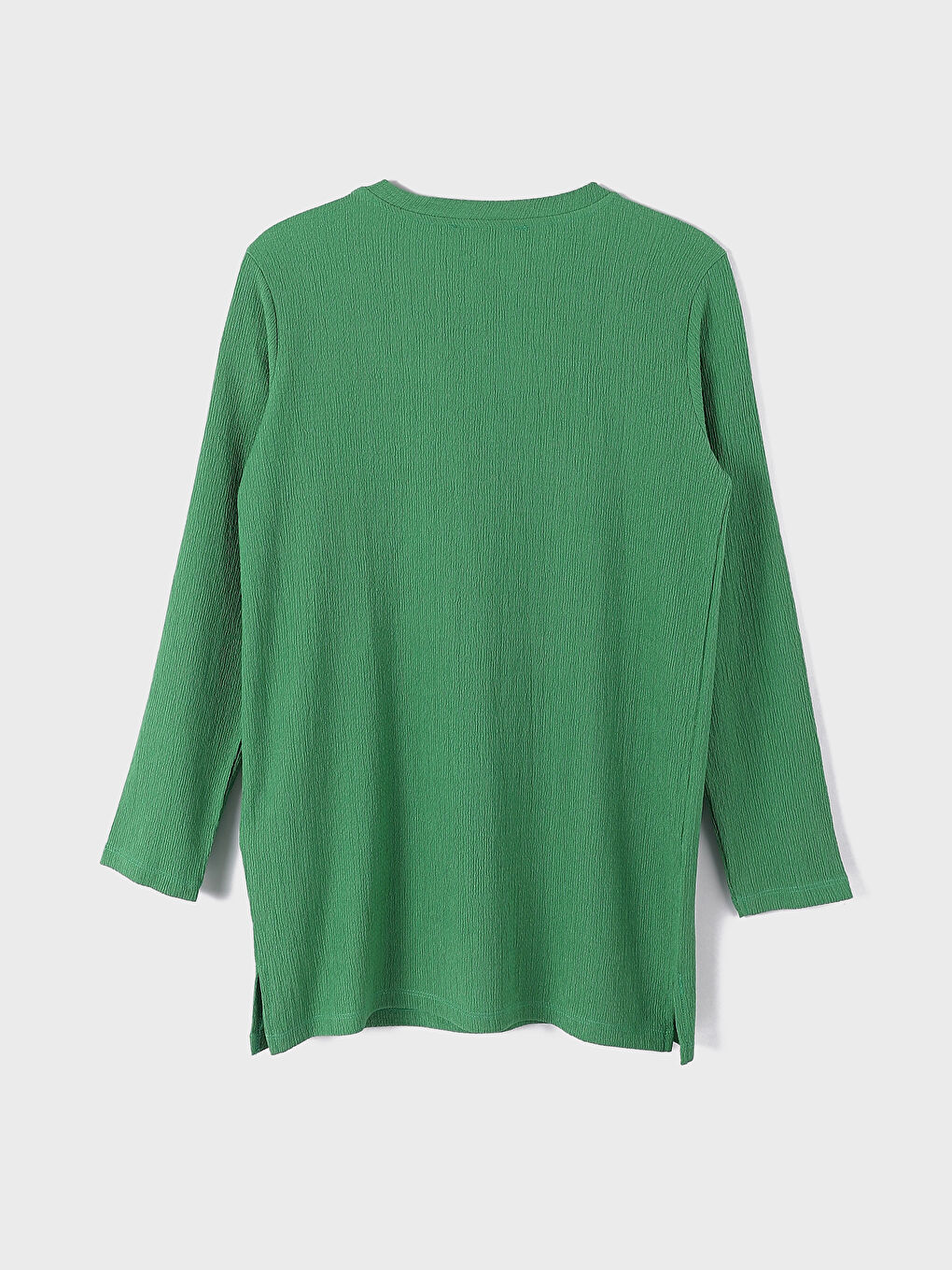 Crew Neck Plain Long Sleeve Women's Tunic-1