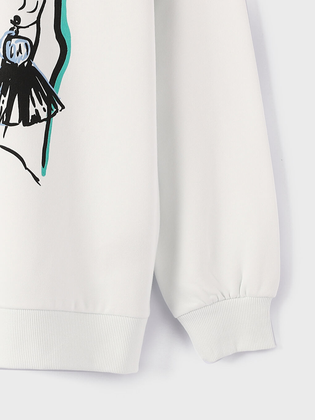 Crew Neck Printed Women's Thick Sweatshirt-3