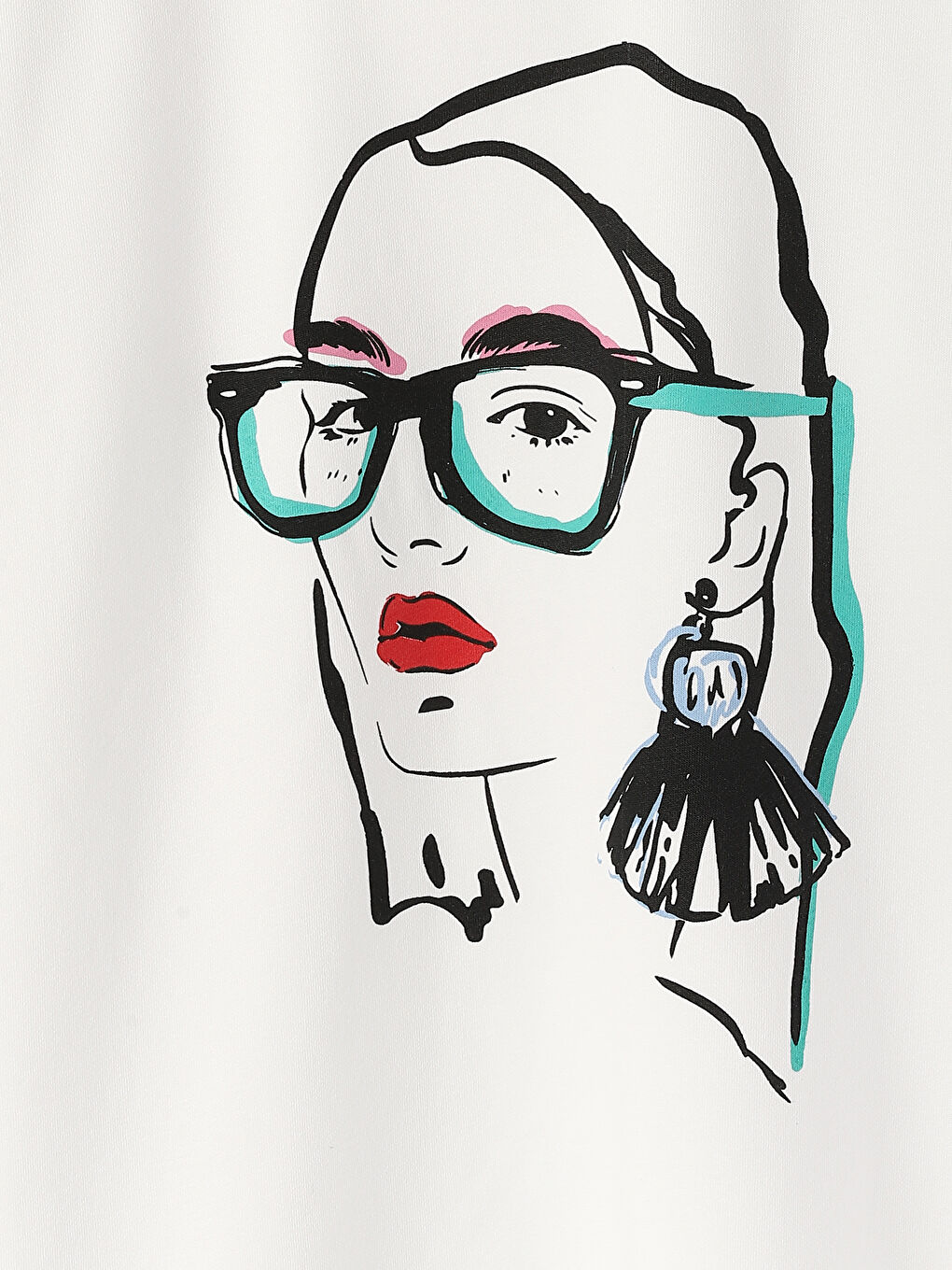 Crew Neck Printed Women's Thick Sweatshirt-2