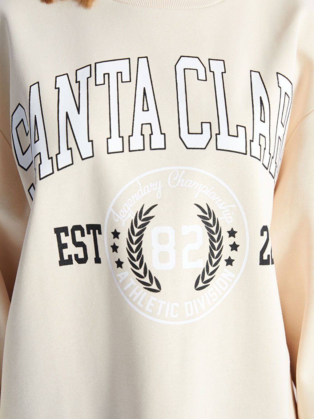 Sweat-Shirt Épais Imprimé Surdimensionné à Col Rond pour Femmes-3