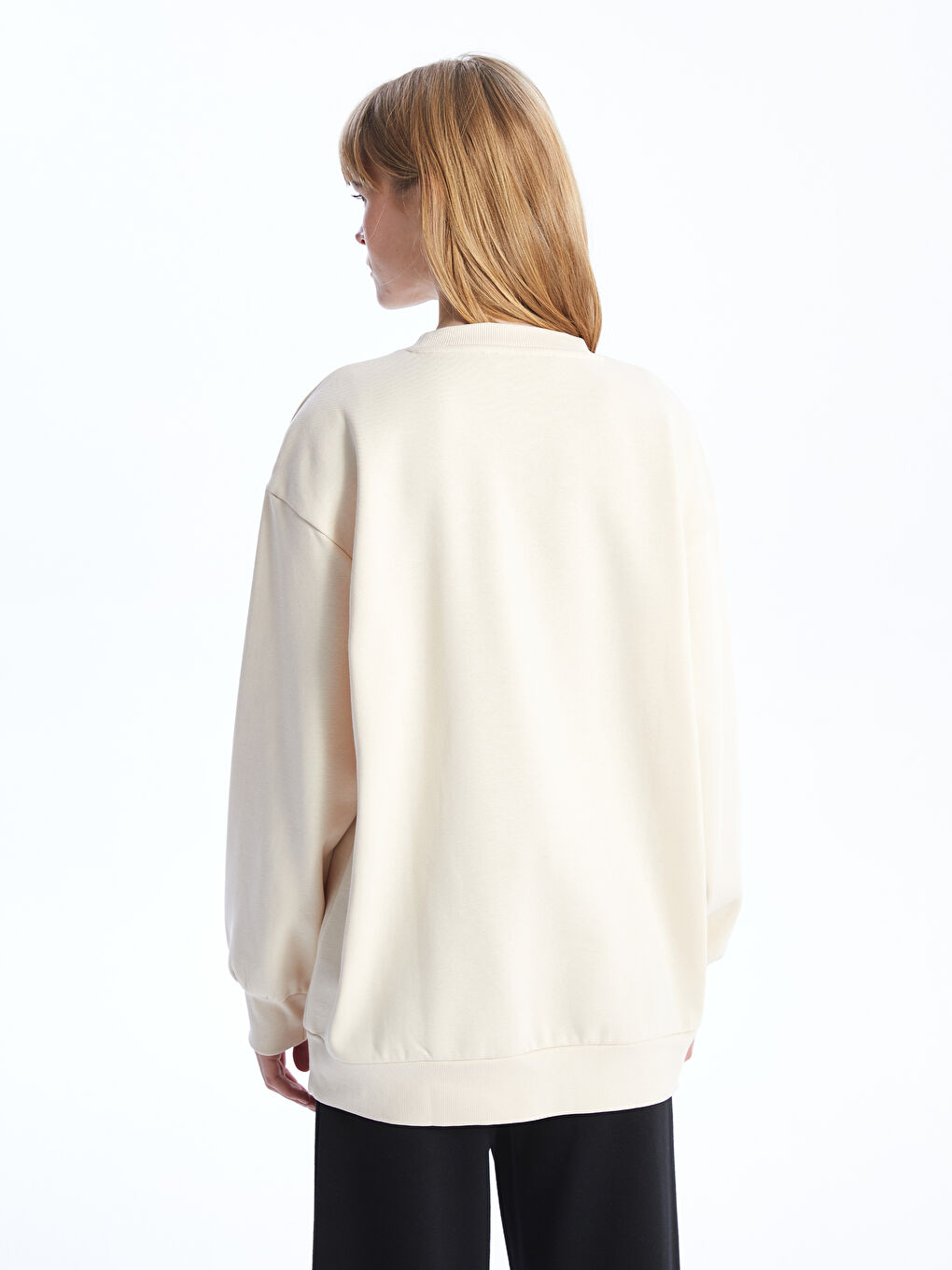 Sweat-Shirt Épais Imprimé Surdimensionné à Col Rond pour Femmes-4