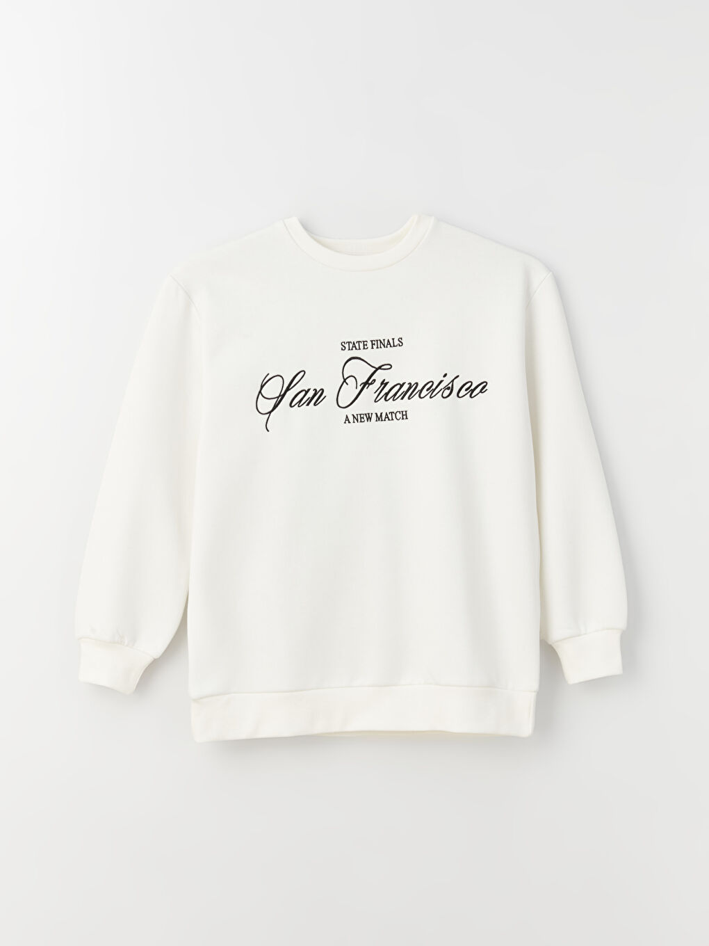 سويت شيرت تخين مطرز بياقة دائرية للسيدات-5