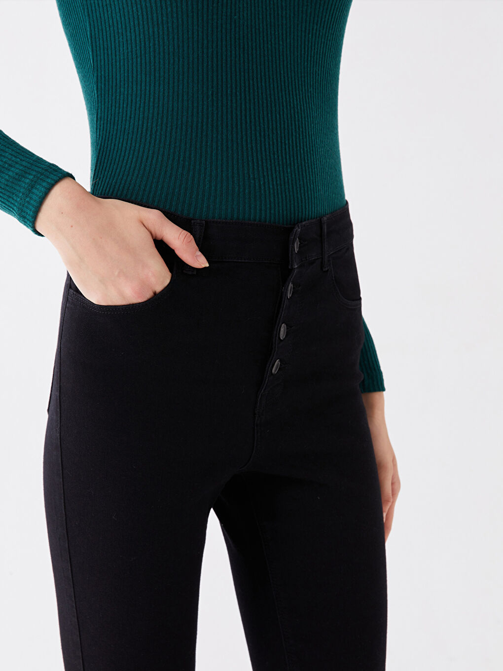 Siyah Jüpiter Süper Skinny Fit Kadın Jean Pantolon-2