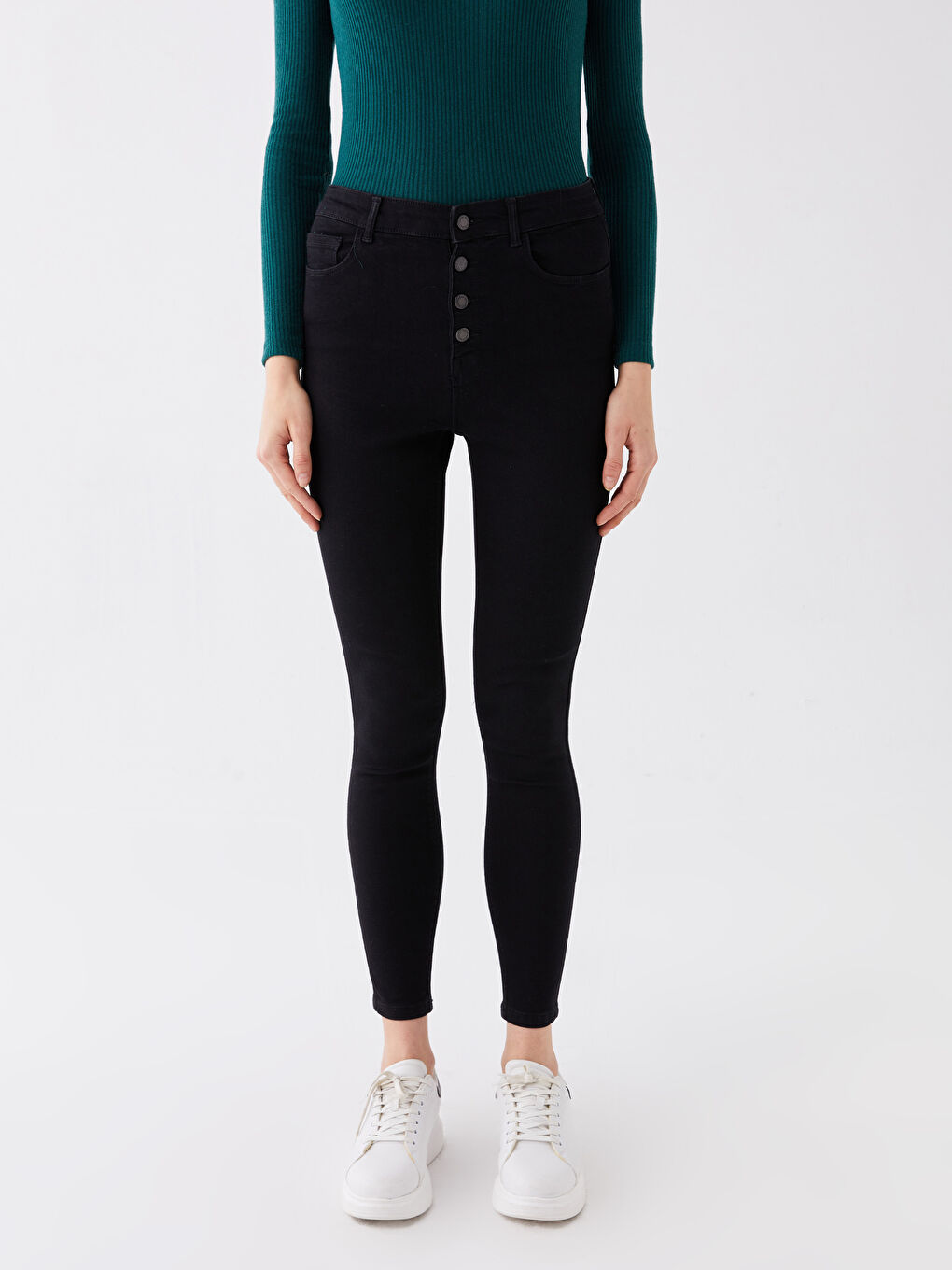 Siyah Jüpiter Süper Skinny Fit Kadın Jean Pantolon-3