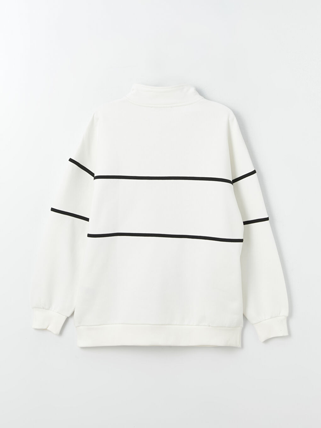 سويت شيرت تخين ياقة قمع مطبوع للسيدات-7