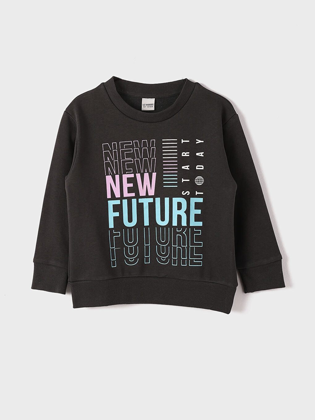 Crew Neck Printed Long Sleeve Boys' Sweatshirt