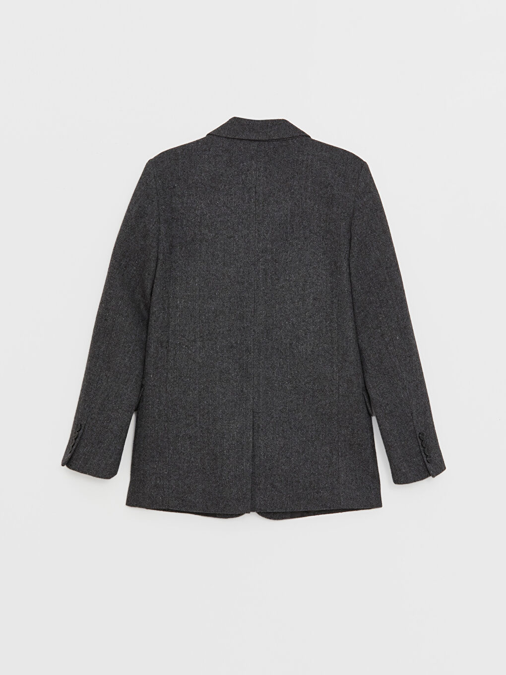 Antrasit Düz Uzun Kollu Kadın Blazer Ceket-8