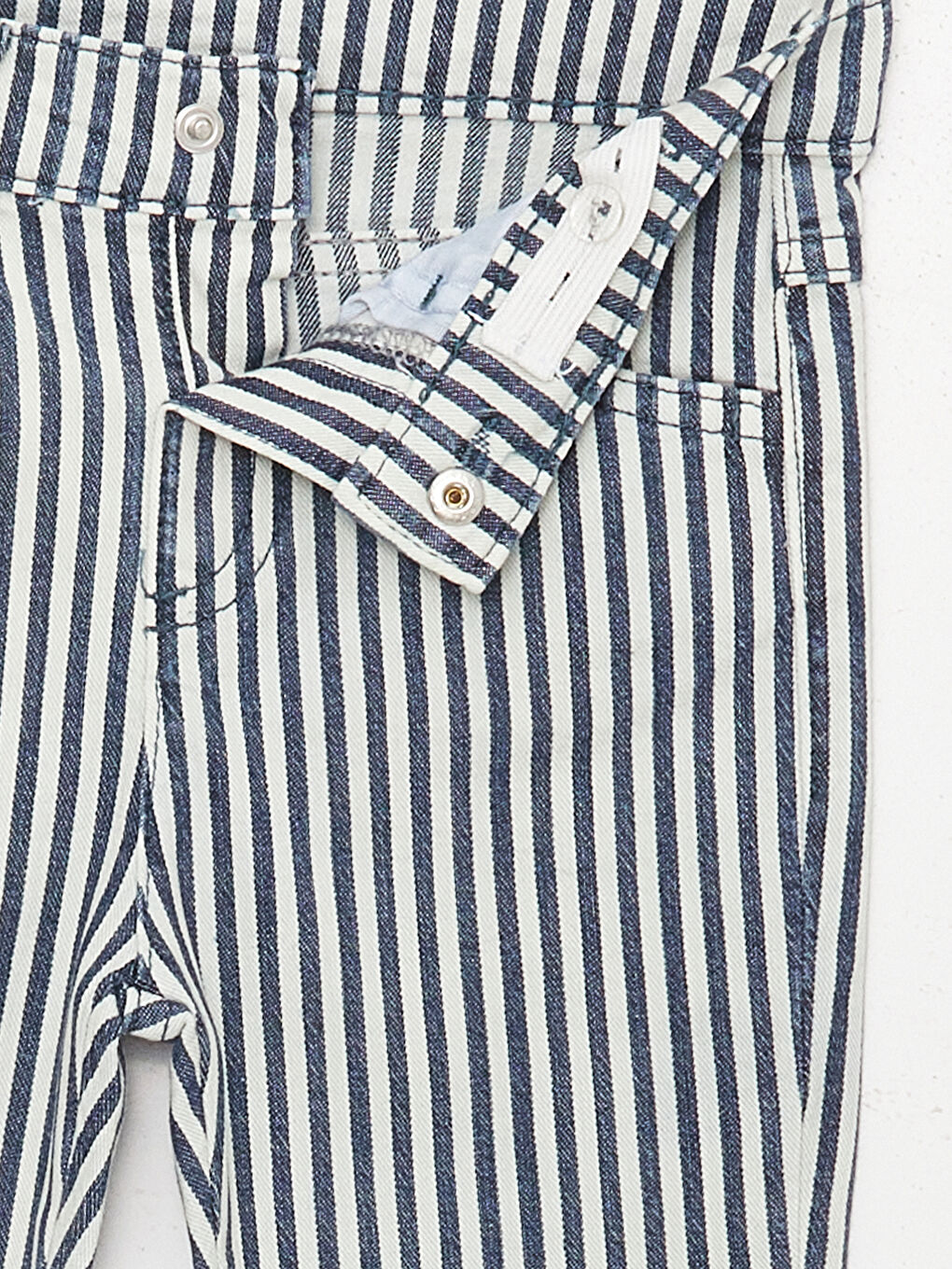 İndigo Beli Lastikli Erkek Bebek Jean Pantolon-1