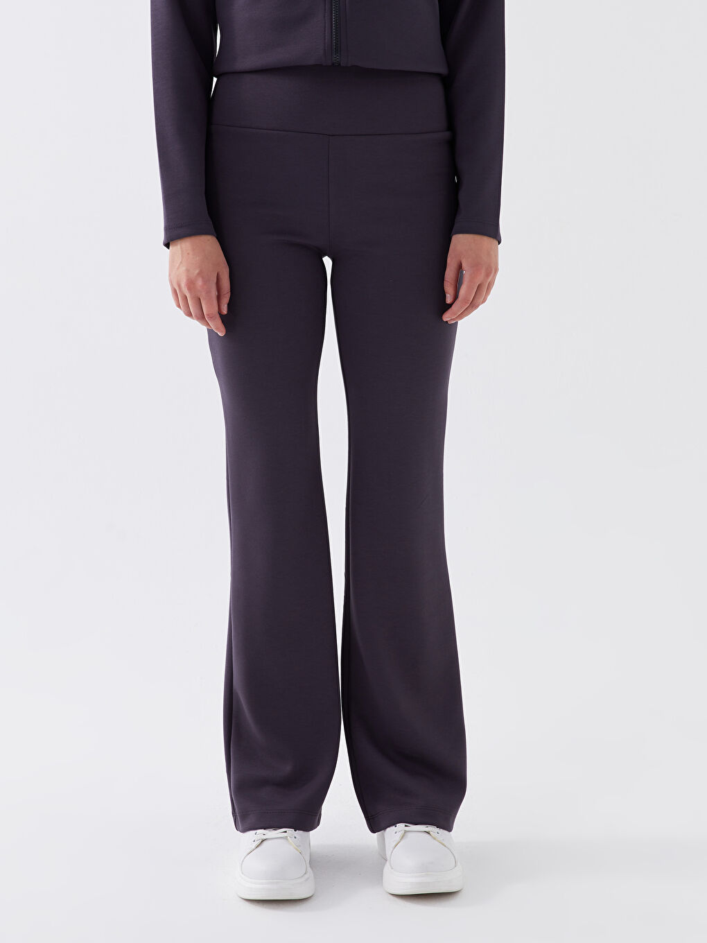 Gri Kadın Beli Lastikli Düz Eşofman Altı-2