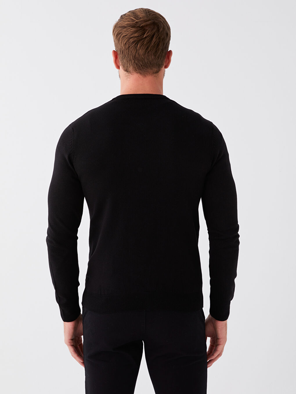 V Neck Long Sleeve Men's Knitwear Sweater-4