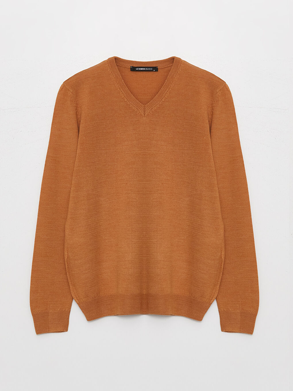 Pulover Tricotat cu Mânecă Lungă și Decolteu în V pentru Bărbați-5