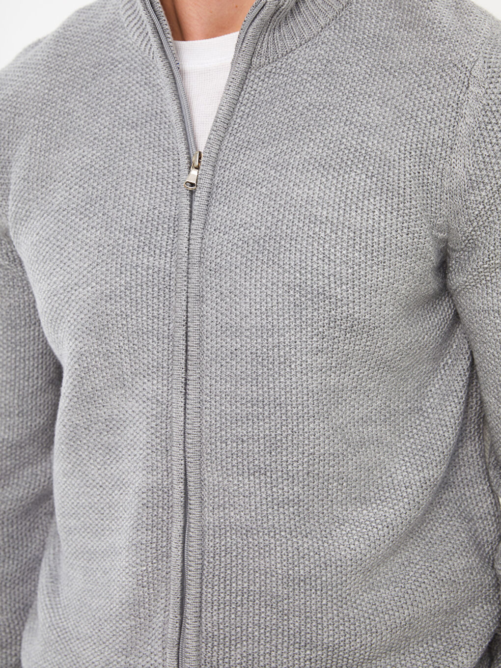 كارديجان تريكو ياقة قمع عادي للرجال-3