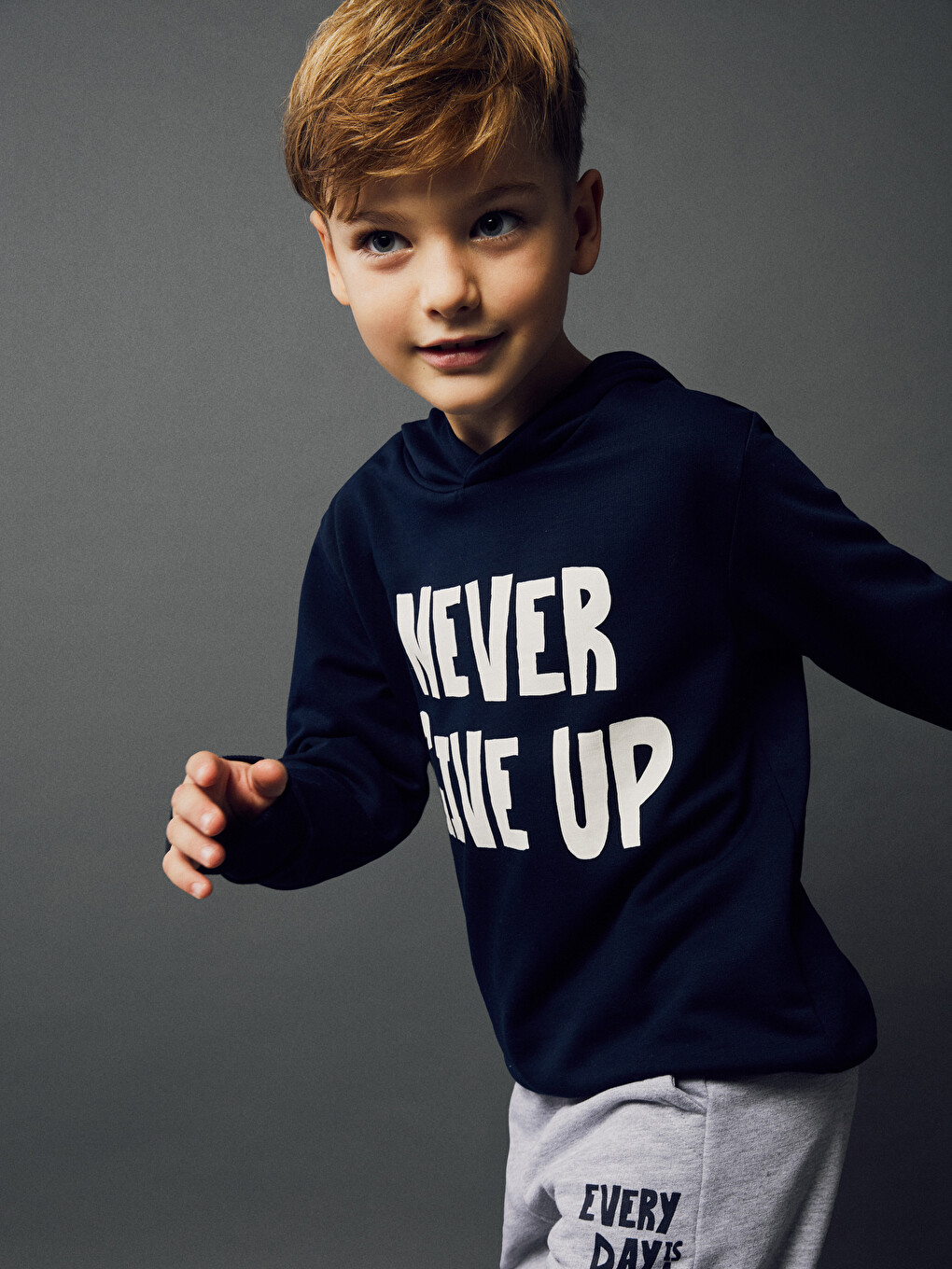 Printed Long Sleeve Boys' Hoodie And Sweatpants
