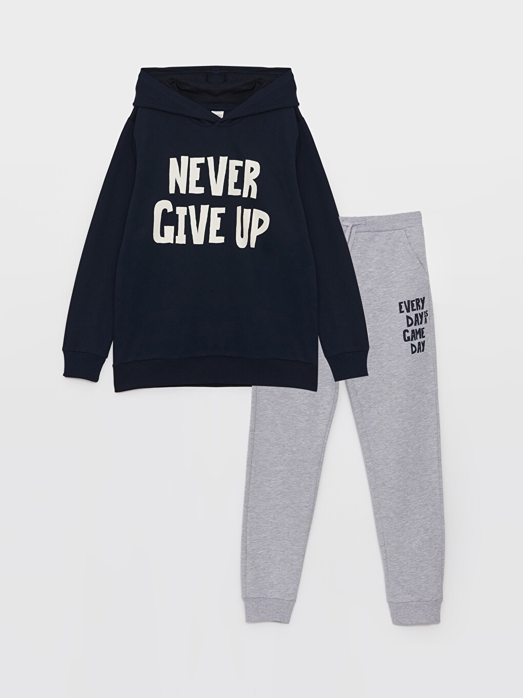 Printed Long Sleeve Boys' Hoodie And Sweatpants-2