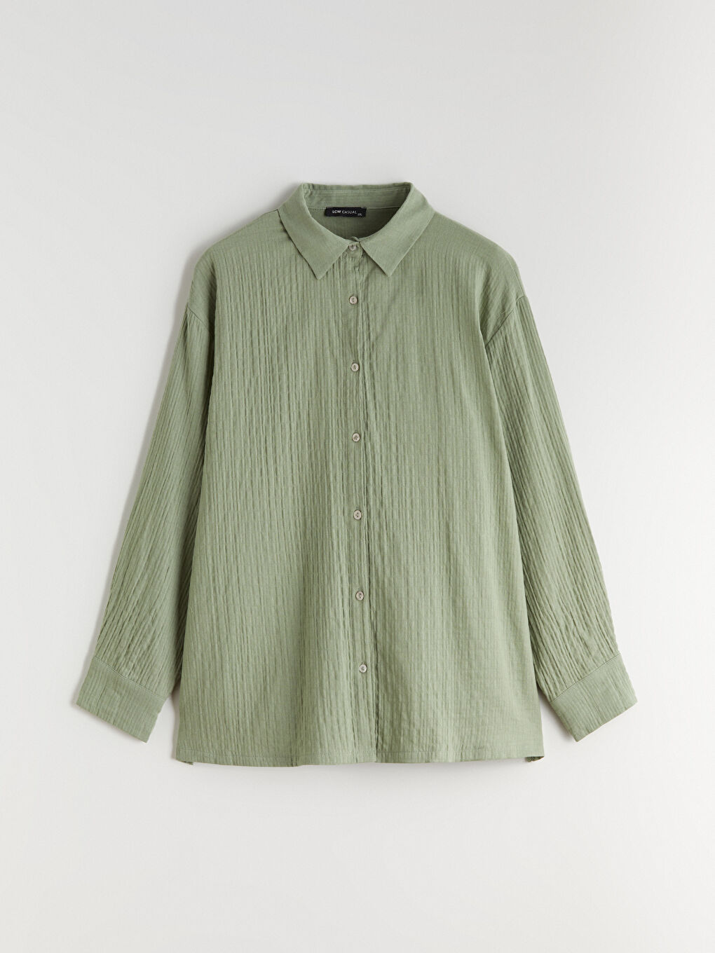 Haki Loose Fit Müslin Kadın Gömlek