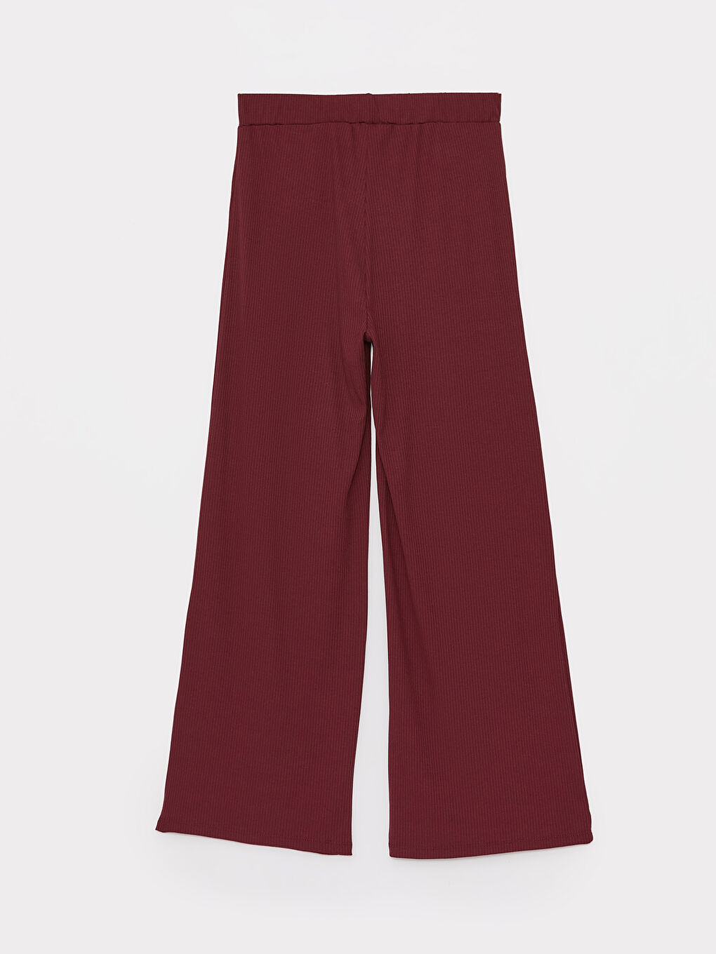 LCWAIKIKI Basic Bordo Beli Lastikli Standart Fit Kadın Pantolon - 6