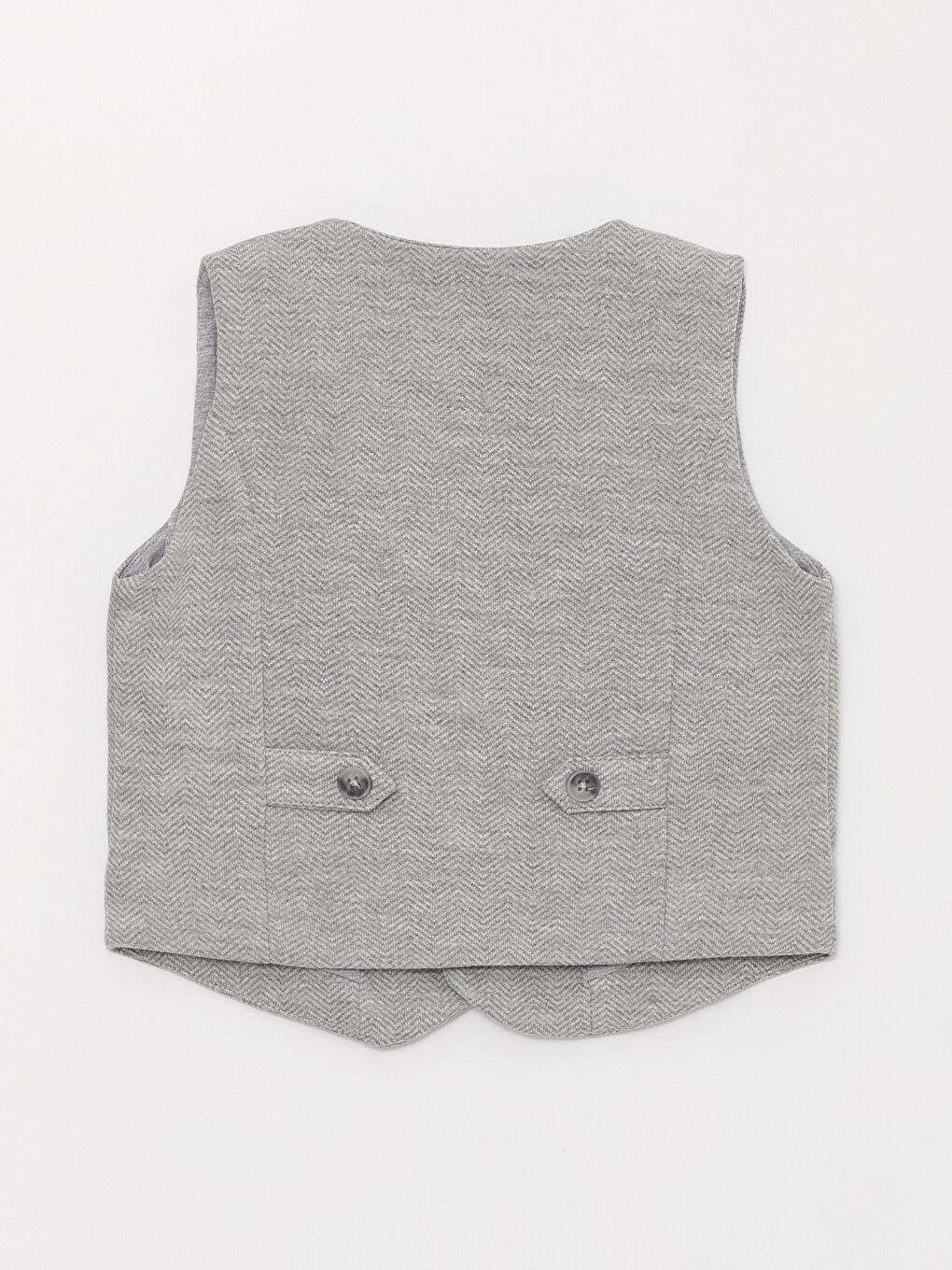 Gri V Yaka Erkek Bebek Pantolon ve Yelek Takım 2'li-3