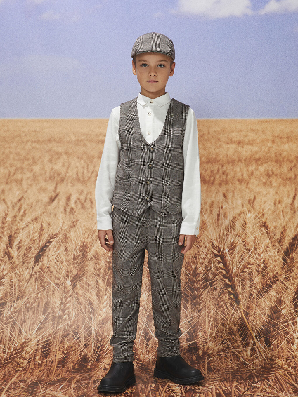 Ekru Erkek Çocuk 3'lü Takım