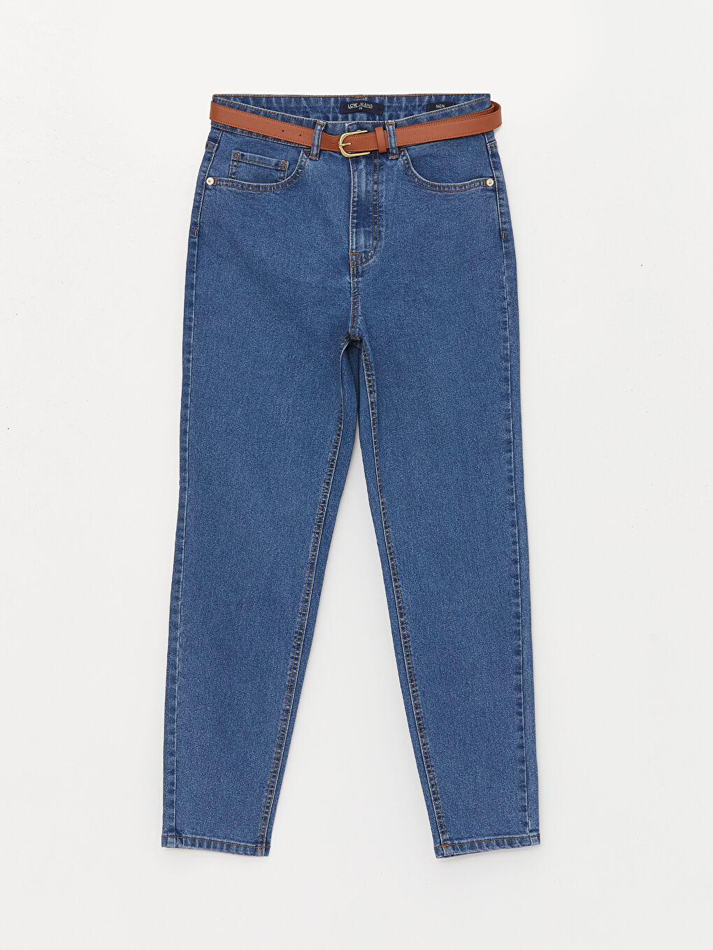 Belted Mom Fit Women's Jeans-5