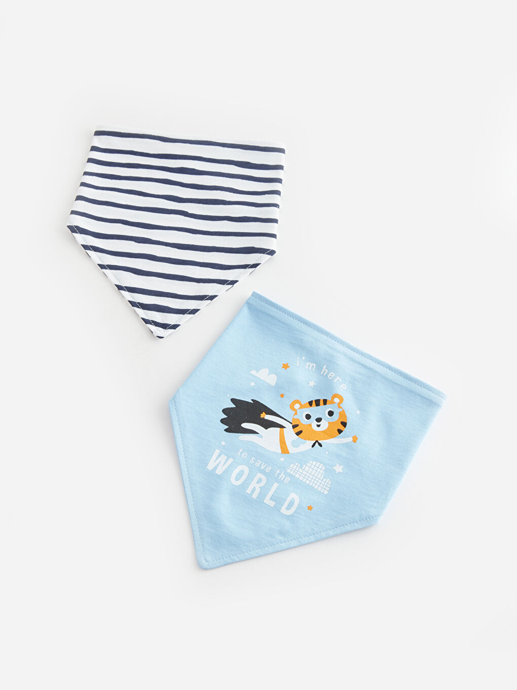 Desenli Erkek Bebek Mama Önlüğü 2'li-2