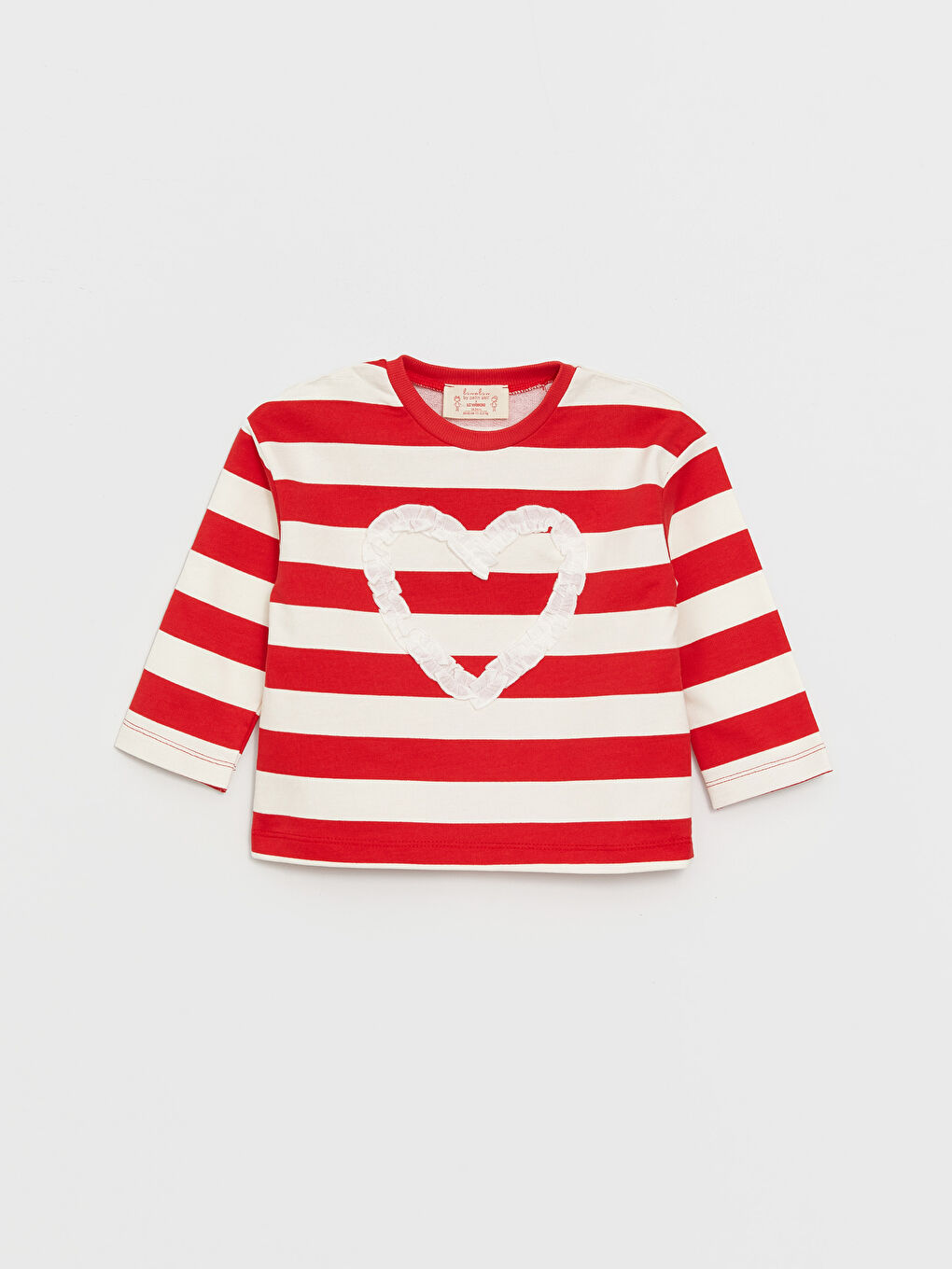 Kırmızı Bisiklet Yaka Çizgili Kız Bebek Bluz ve Pantolon 2'li Takım-3