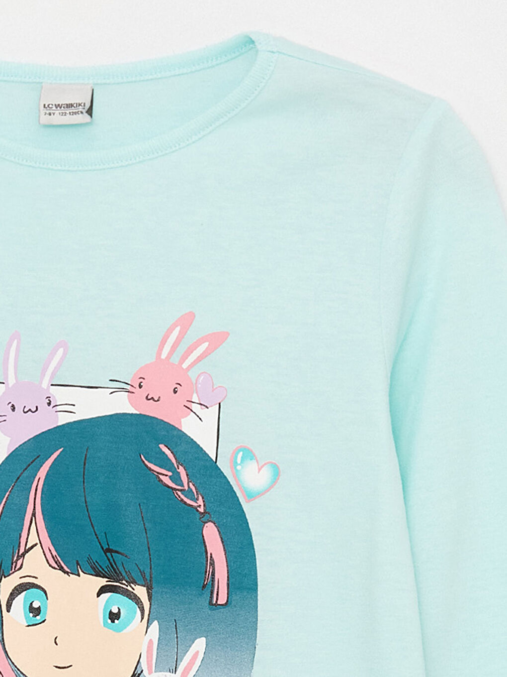 LCW Kids Crew Neck Printed Long Sleeve Girls' T-Shirt -W3GD39Z4-FVE