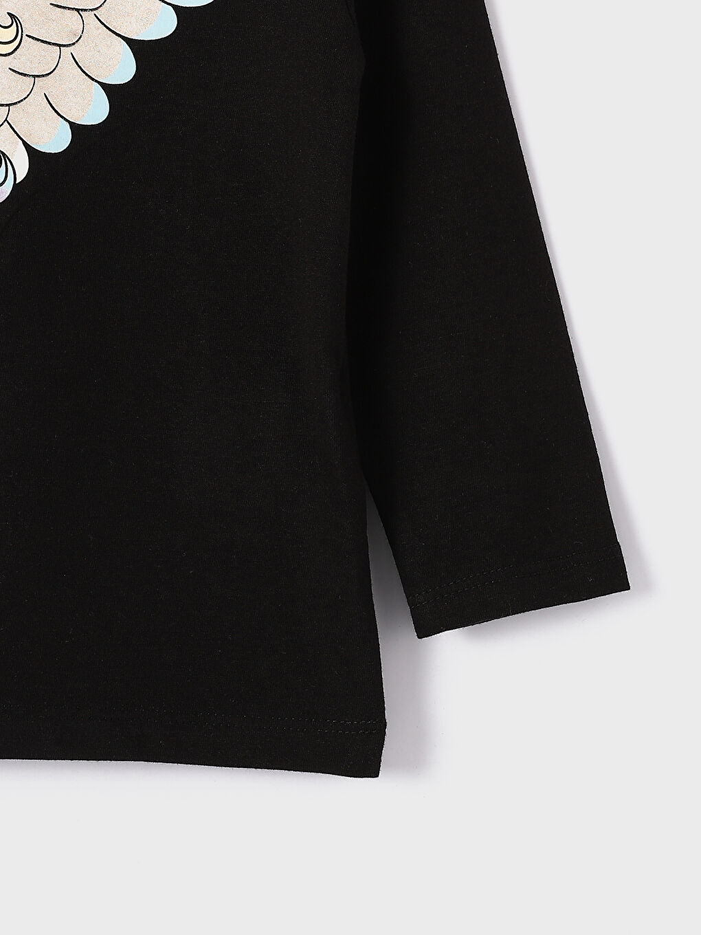 تيشيرت كم طويل مطبوع بياقة دائرية للبنات الرضع-2