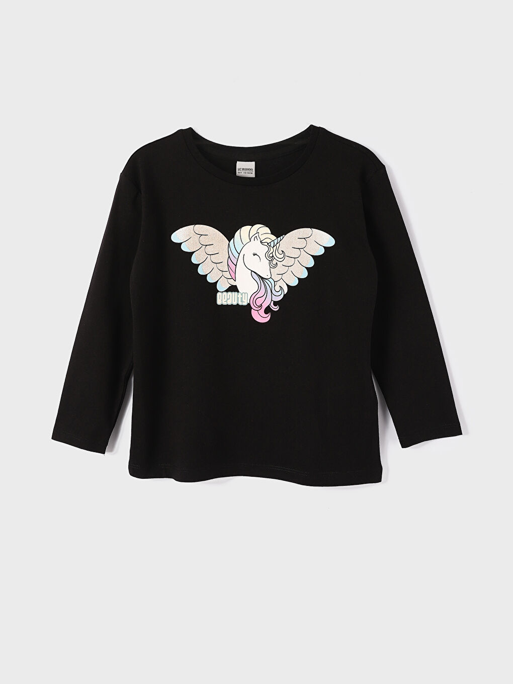 تيشيرت كم طويل مطبوع بياقة دائرية للبنات الرضع